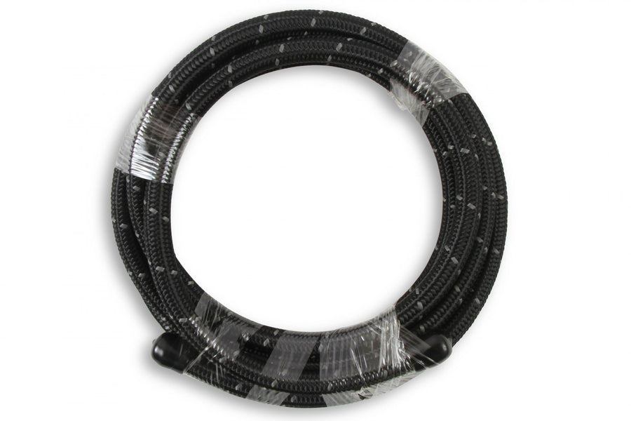 Black Nylon Braided Hose 6 AN 10 Feet Black Nylon Braided AN Hose Mr Gasket
