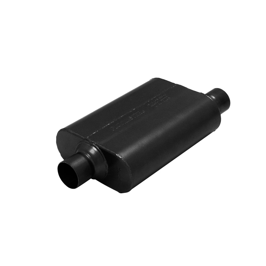Super 44 Series Chambered Muffler Super 44 Series Stainless Steel 2.50 Inch Center In/2.50 Inch Offset Out -Aggressive Sound Flowmaster