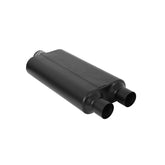 50 Series Delta Flow Chambered Muffler 50 Delta Flow Stainless Steel 3.00 Center In 2.50 Dual Out Moderate Sound Flowmaster