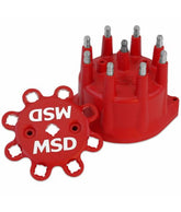 MSD Distributor Cap, Pro-Billet Marine, Ford, Red MSD Ignition