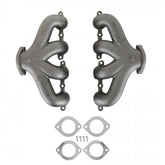 LS Swap Exhaust Manifolds Center Dump Natural Cast Multi-Fit GM Gen III, Iv LS Engines 2.50-In. Outlet Block Hugger Style With Center Dump Outlet Hooker BlackHeart