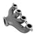 LS Swap Exhaust Manifolds Center Dump Natural Cast Multi-Fit GM Gen III, Iv LS Engines 2.50-In. Outlet Block Hugger Style With Center Dump Outlet Hooker BlackHeart