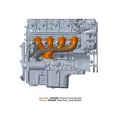 LS Swap Exhaust Manifolds Rear Dump Natural Cast Multi-Fit GM Gen III, Iv LS Engines 2.50-In. Outlet Hooker BlackHeart