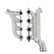 LS Turbo Exhaust Manifolds Multi-Fit GM LS Turbo Exhaust Manifolds 3.0 Inch Turbo Outlet, 2.25 Inch Cross-Over Connection, Silver Ceramic Finish Hooker BlackHeart