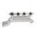 LS Turbo Exhaust Manifolds Multi-Fit GM LS Turbo Exhaust Manifolds 3.0 Inch Turbo Outlet, 2.25 Inch Cross-Over Connection, Silver Ceramic Finish Hooker BlackHeart