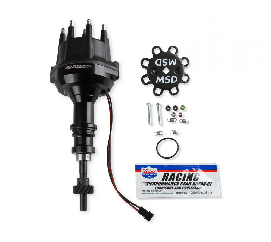 MSD Black Distributor Ford 289-302, Pro Billet, Small Cap, Steel Gear MSD'S Black Small Diameter Distributor W/Steel Gear, Requires The Use Of MSD 6, 7, 8 Series Ignition MSD Ignition