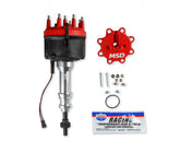 Distributor, Billet Ford 351W, For Edelbrock Victor Jr, W/Steel Gear MSD'S Billet Distributor For Use With Edelbrock Victor Jr. Intake Manifold, W/Steel Gear. Requires The Use Of MSD 6, 7, 8 Series Ignition MSD Ignition