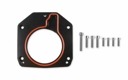 Throttle Body Adapter Plate Throttle Body Adapter Plate (3-Bolt) 75Mm Tb To (4-Bolt) Intake-Black Finish Sniper EFI