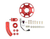 MSD Crank Trigger Wheel Kit Flying Magnet Hall-Effect Sbc 7 In. Small Block Chevy Crank Trigger Kit 7 In. Wheel/Hall-Effect Sensor/Adjustable Timing Pointer Red MSD Ignition