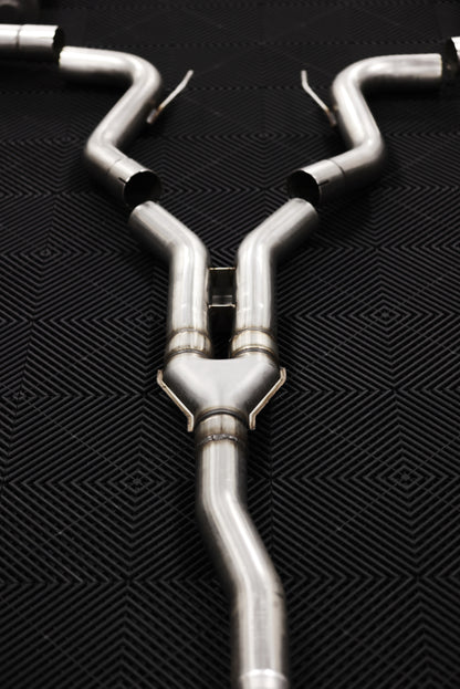 MBRP 2019-2023 Ford Mustang 2.3L Ecoboost 3in Cat-Back Exhaust w/ Quad Carbon Fiber SS Tips - T304 | S72233CF