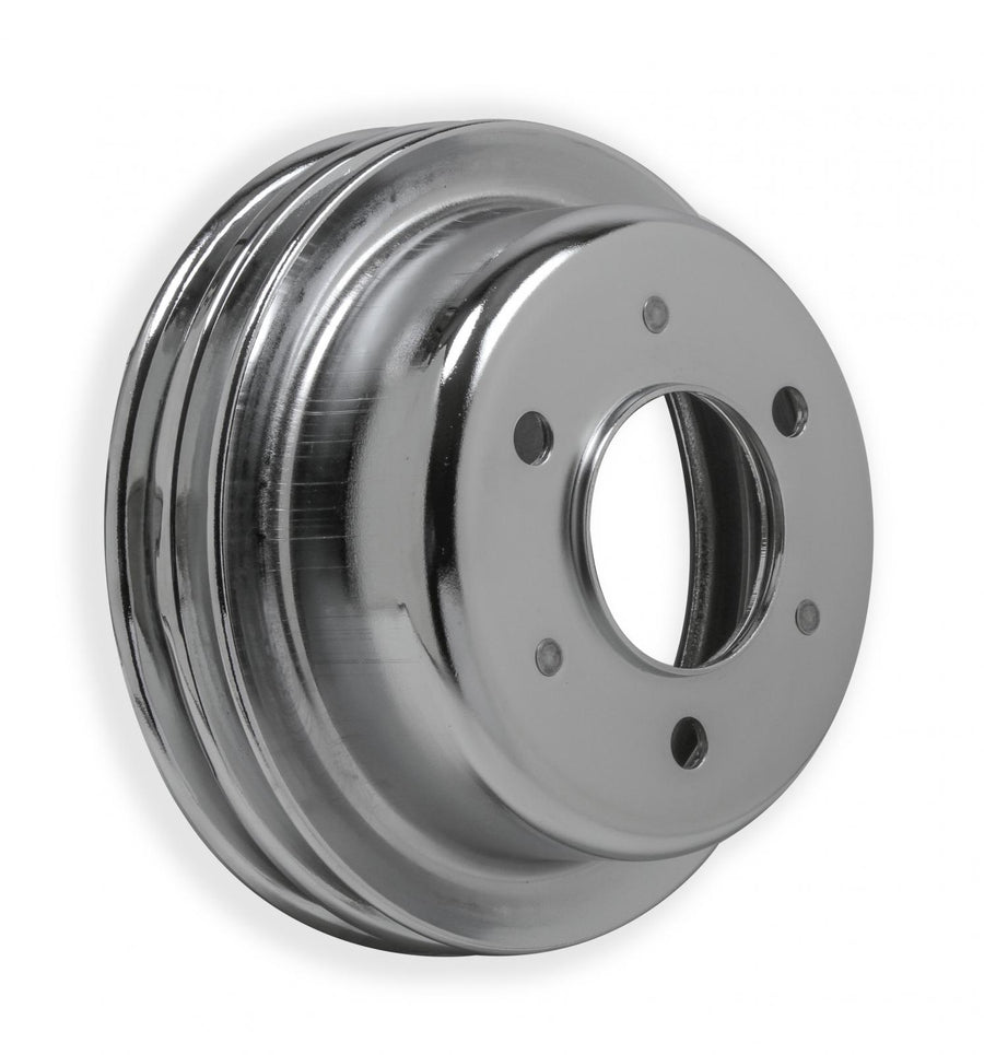 Chrome Crankshaft Pulley Double Groove Fits 1965-1968 Ford 289/302 Mr Gasket