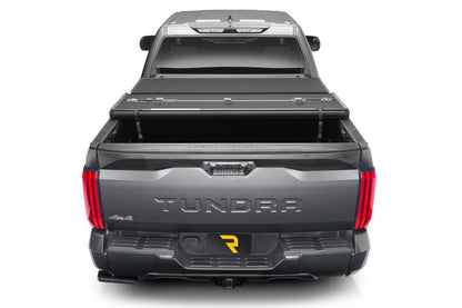 Solid Fold ALX Tonneau Cover Black Textured Paint 2022-2026 Toyota Tundra 5' 7 inch Bed with or without Deck Rail System without Trail Special Edition Storage Boxes Extang