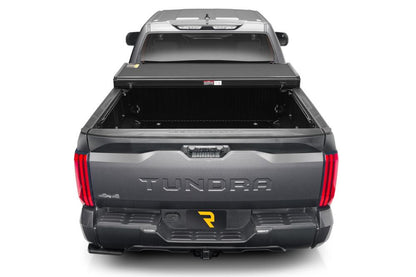 Solid Fold ALX Tonneau Cover Black Textured Paint 2022-2026 Toyota Tundra 5' 7 inch Bed with or without Deck Rail System without Trail Special Edition Storage Boxes Extang