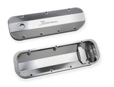 Valve Cover Fabricated Aluminum Bbc Natural Anodized 1965-2000 Chevrolet Big Block 396-454 1/4 Inch Thick Billet Rail Sniper EFI