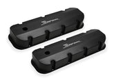 Valve Cover Fabricated Aluminum Bbc Tall Black 1965-2000 Chevrolet Big Block 396-454 Cubic Inch With Smooth Hole Sniper EFI