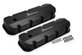 Valve Cover Fabricated Aluminum Bbc Tall Black 1965-2000 Chevrolet Big Block 396-454 Cubic Inch With Smooth Hole Sniper EFI