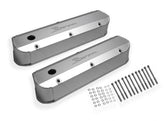 Valve Cover Fabricated Aluminum Ford Small Block Natural Anodized 1962-85 Ford Windsor Small Block 260-351 Cubic Inch 1/4 Inch Thick Billet Rail Sniper EFI
