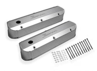 Valve Cover Fabricated Aluminum Ford Small Block Natural Anodized 1962-85 Ford Windsor Small Block 260-351 Cubic Inch 1/4 Inch Thick Billet Rail Sniper EFI