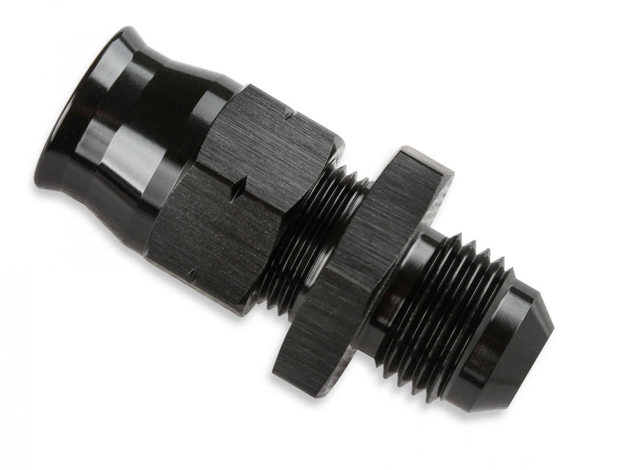 Aluminum Tube Adapter -6 AN Male AN To 3/8 Inch Tubing Black 6061 Aluminum Tube Adapter Mr Gasket