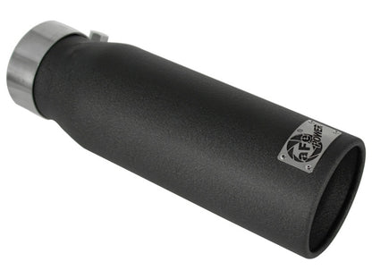 aFe Power MACHForce XP Exhaust Tips 304 Stainless Steel Exhaust Tip 3in x 4in Outlet x 12in Length Bolt-On (Black) | 49-92043-B