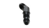 Vibrant -8 AN 45 Degree Male Flare Bulkhead Adapter Fitting | 6061 Aluminum, Anodized Black | 10603