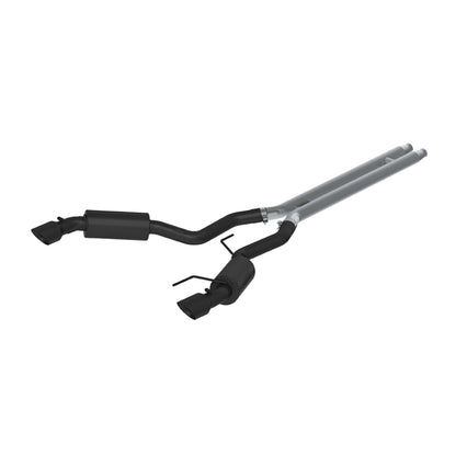 MBRP 2015-2017 Ford Mustang GT 5.0 3in Cat Back Dual Split Rear Street Version 4.5in Tips - Black Coated | S7277BLK