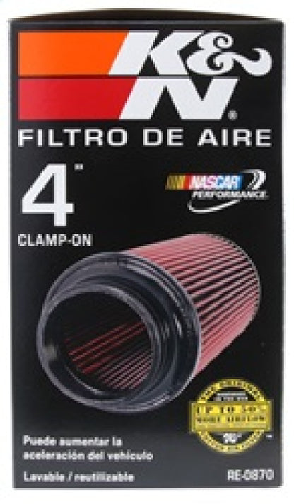 K&N Universal Air Filter | Round Tapered, 4in Flange, 9in Tall | RE-0870