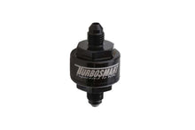 Load image into Gallery viewer, Turbosmart Billet Turbo Oil Feed Filter w/ 44 Micron Pleated Disc AN-3 Male Inlet - Black