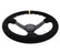 NRG Reinforced Steering Wheel (350mm / 3in. Deep) Blk Suede/X-Stitch w/5mm Blk Spoke & Yellow CM