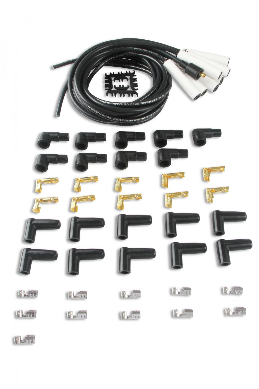 Spark Plug Wire Set Universal 180 Deg White Ceramic Boots These Ceramic Boot Spiral Core Universal Fit Spark Plug Wire Sets Have Straight 180 Degree Boots ACCEL