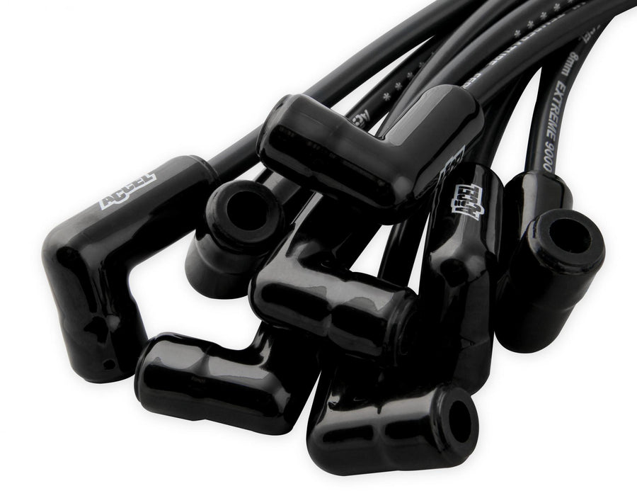 Spark Plug Wire Set- Extreme 9000 Black Ceramic-Gm V8 Hei 75-86 Over Valve Cover This Custom Fit Extreme Heat Ceramic Black Boot Spark Plug Wire Set Fits Chevy/Gmc V8 Hei Applications 75-86 ACCEL