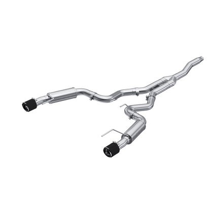 MBRP 2015-2026 Ford Mustang 2.3 EcoBoost 3in Cat-Back Dual Split Rear w/4.5in Carbon Fiber Tips (Race) | S72753CF