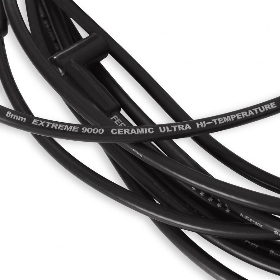 Spark Plug Wire Set Chevy Small Block- Hei 75-86 Wires Under Valve Cover Black ustom Fit Extreme Heat Black Ceramic Boot Spark Plug Wire Set ACCEL