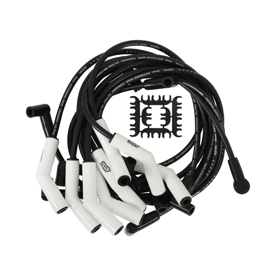 Spark Plug Wire Set Extreme 9000 Ceramic Boot Ford 5.0L W/ Eec-Iv 83-93 This Custom Fit Extreme Heat Ceramic Boot Spark Plug Wire Set Fits Ford 5.0L Eec-Iv 1983-1993 ACCEL