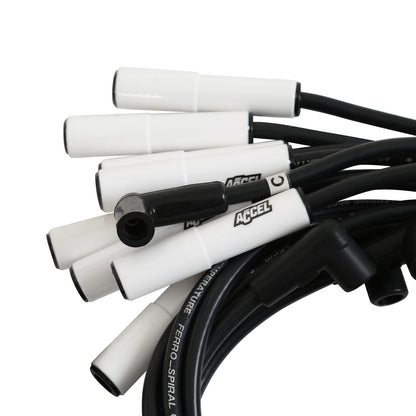 Spark Plug Wire Set Extreme 9000 Ceramic- Chevy/Gm Big Block 90-95 (Except Ss) This Custom Fit Extreme Heat Ceramic Boot Spark Plug Wire Set Fits Chevy / GM Big Block 1990-1995 (Except Ss) ACCEL