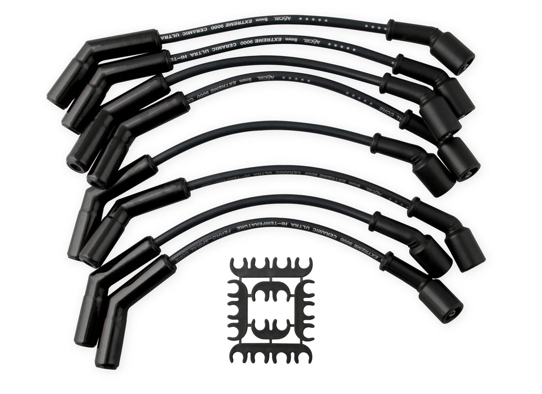 Spark Plug Wire Set Extreme 9000 Black Ceramic-Chevy/Gm 01-04-3/4 & 1 Ton 8.1L This Custom Fit Extreme Heat Black Ceramic Boot Spark Plug Wire Set Fits Chevy / GM 2001-2004 3/4 & 1 Ton 8.1L ACCEL