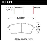 Hawk 97-01 Honda Prelude Blue 9012 Street Front Brake Pads