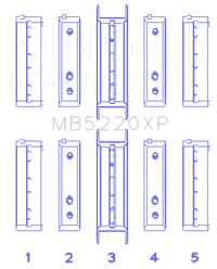 King Subaru WRX/STi EJ20 EJ22 EJ25 Flange #3 Position Performance Main Bearing Set - Size STD