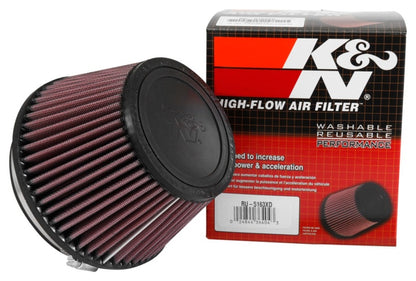 K&N Universal Air Filter | Tapered Conical, 5in Flange, 4.125in Tall | RU-5163XD