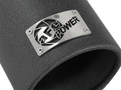 aFe Power MACHForce XP Exhaust Tips 304 Stainless Steel Exhaust Tip 3in x 4in Outlet x 12in Length Bolt-On (Black) | 49-92043-B