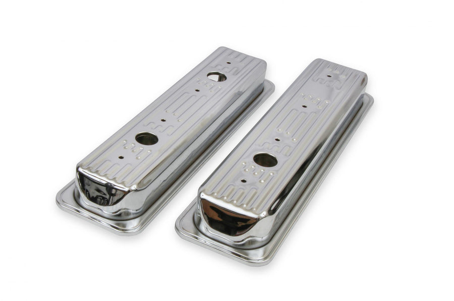 Chrome Valve Covers Finned Fits 1987-2002 Chevrolet 305-350 Gen I Small Block Mr Gasket