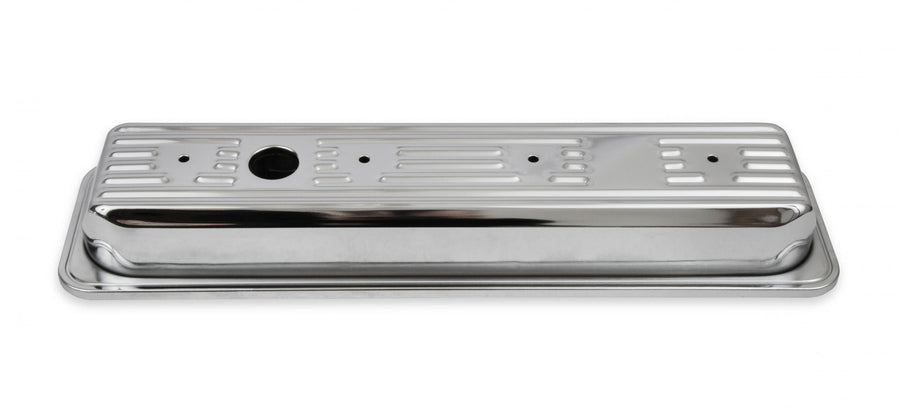 Chrome Valve Covers Finned Fits 1987-2002 Chevrolet 305-350 Gen I Small Block Mr Gasket