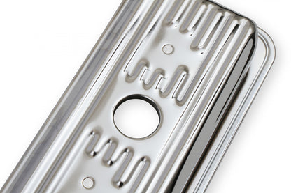 Chrome Valve Covers Finned Fits 1987-2002 Chevrolet 305-350 Gen I Small Block Mr Gasket
