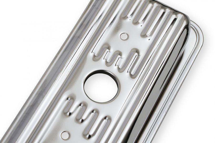 Chrome Valve Covers Finned Fits 1987-2002 Chevrolet 305-350 Gen I Small Block Mr Gasket