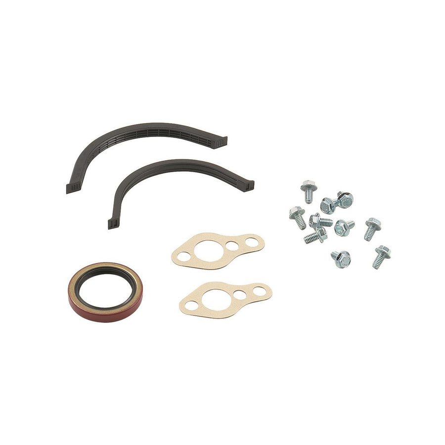 Replacement Hardware For Timing Covers 4590 & 4590BP Replacement Hardware For Timing Covers 4590 & 4590BP Includes Front Seal, Bolts, (2) Front Oil Pan Seals, and (2) Water Pump Gaskets Mr Gasket