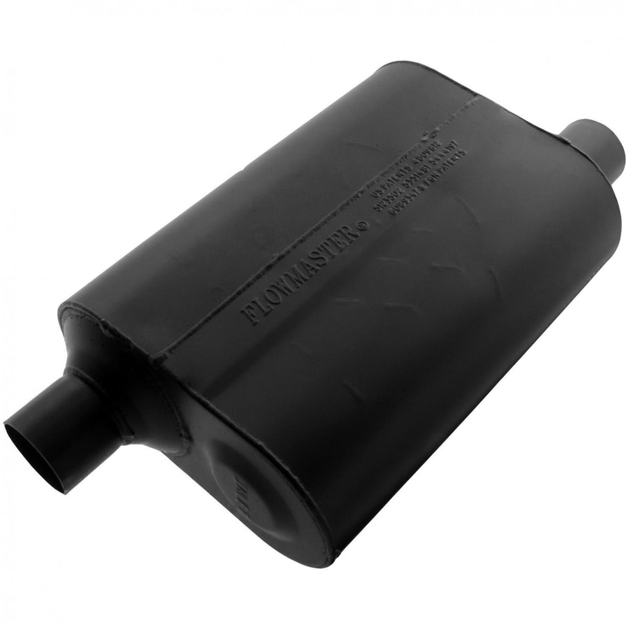 Super 40 Series Chambered Muffler Super 40 2.25 Offset In 2.25 Offset Out Aggressive Sound Flowmaster