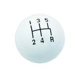 Shifter Knob 5-Speed Pattern White Fits Shifter Sticks with 3/8-20 UNC Threads Mr Gasket