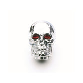 Shifter Knob Chrome Skull With Red Eyes Universal Design Fits 5/16 Inch Thru 1/2 Inch Diameter Shift Levers Mr Gasket