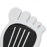 Foot Print Gas Pedal Pad Aluminum Chrome & Painted Black Trim Fits Most Gas Pedals Mr Gasket