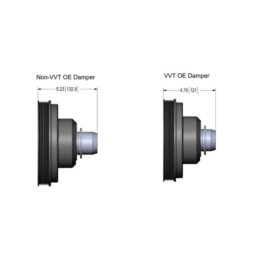 Replacement Damper Non VVT Cast Iron Damper for Gen III Hemi Mid-Mount Accessory Drive System Non VVT Black Finish Holley